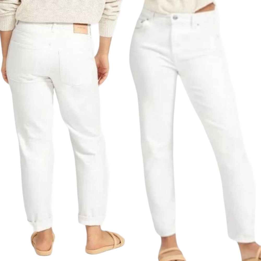 Everlane Summer Jean High Rise Tapered Leg Cropped White Soft Organic Cotton 33